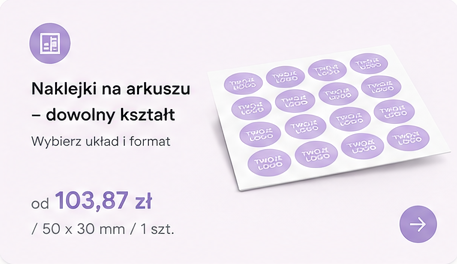 Naklejki na arkuszu — dowolny kształt