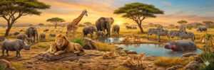 Fototapeta Przygoda na Safari – Zachód Słońca