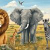 Fototapeta Safari – Słoneczna Sawanna (Cartoon)