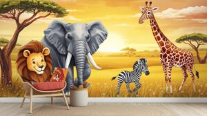 Fototapeta Safari – Złoty Zachód Słońca