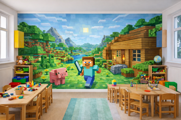 Fototapeta Minecraft - Pixelowa Przygoda dla Dzieci