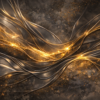 Fototapeta Graphite Gold Veil - Grafitowo-złoty welon