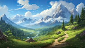 Fototapeta Alpine Valley – Fantastyczna Dolina Górska