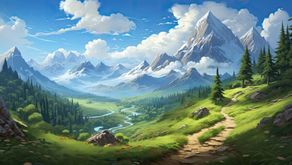 Fototapeta Alpine Valley – Fantastyczna Dolina Górska