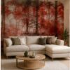 Fototapeta Crimson Forest – Czerwony Las we Mgle