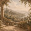 Panel szklany do kuchni Flower Terrace – Taras z Kwiatami