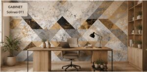 Fototapeta Geometryczna Mozaika Marmurowo-Złota