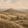 Panel szklany do kuchni Hilltop Panorama – Panorama Miasteczka