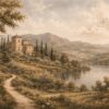 Panel szklany do kuchni Lakeside Path – Ścieżka nad Jeziorem