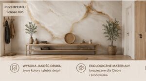 Fototapeta Biało-Złoty Marmur – Wariant Delikatny