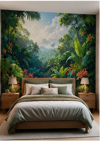 Fototapeta Tropical Eden – Bujna Dżungla z Kwiatami