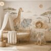 Fototapeta Safari – Żyrafa, Słoń i Lew