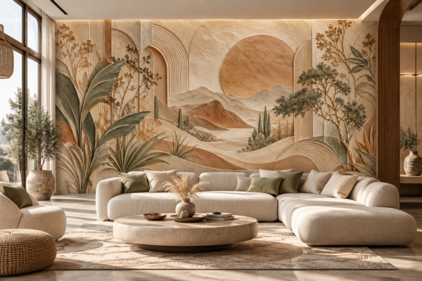 Fototapeta tłoczona 3D – Boho Słońce i Krajobraz
