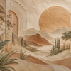 Fototapeta tłoczona 3D – Boho Słońce i Krajobraz