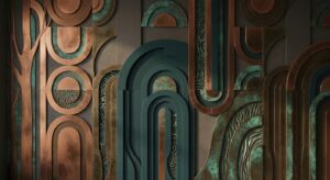 Fototapeta tłoczona 3D – Miedziane łuki Art Deco
