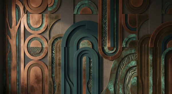 Fototapeta tłoczona 3D – Miedziane łuki Art Deco