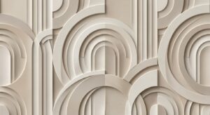 Fototapeta tłoczona 3D – Kremowe łuki geometryczne