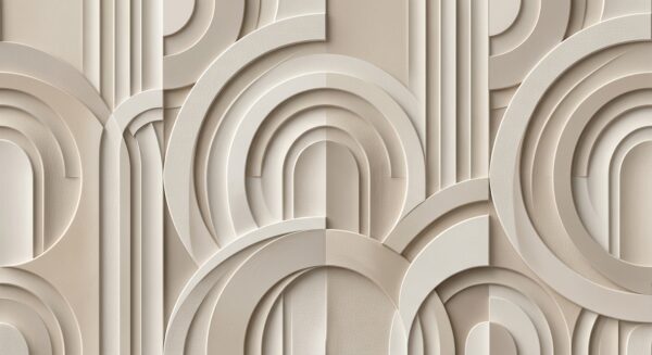 Gemini_Generated_Image_dpsucadpsucadpsu(1) Fototapeta tłoczona 3D – Kremowe łuki geometryczne