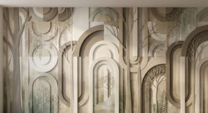 Gemini_Generated_Image_r2jmr3r2jmr3r2jm(1) Fototapeta tłoczona 3D – Botaniczne łuki modern organic
