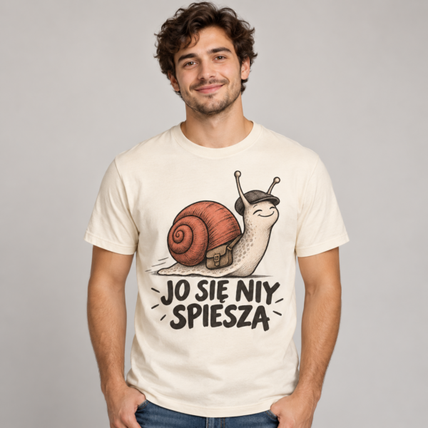 Koszulka Jo sie niy spiesza Koszulka śląska z nadrukiem Jo sie niy spiesza