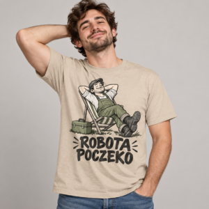 Koszulka śląska z nadrukiem Robota poczeko