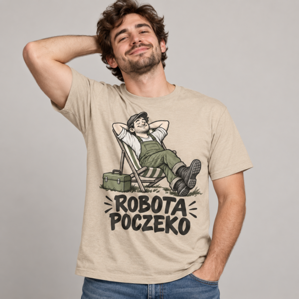 Koszulka śląska z nadrukiem Robota poczeko