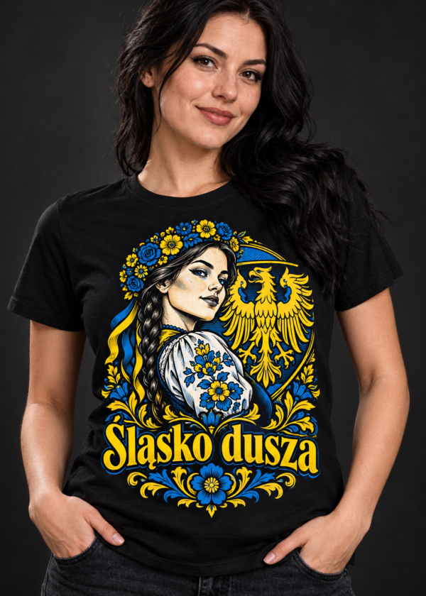 Koszulka Śląsko dusza Koszulka śląska z nadrukiem Śląsko dusza